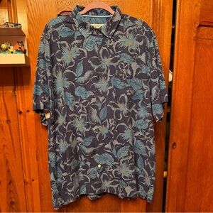 Tommy Bahama Mens Short Sleeve Button Up Silk Shirt XL
